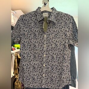 Goodfellow & Co Navy Floral Short-Sleeve Button-Down Shirt